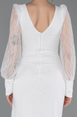 Long White Dantelle Evening Dress ABU6016