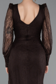 Long Brown Dantelle Evening Dress ABU6016