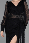 Long Black Dantelle Evening Dress ABU6016
