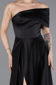 Long Black Satin Evening Dress ABU6019