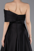 Long Black Satin Evening Dress ABU6019