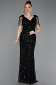 Long Black Beaded Evening Dress ABU5959