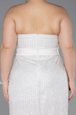 Long White Beaded Plus Size Evening Dress ABU5989