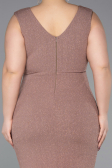 Copper Midi Plus Size Evening Dress ABK1492