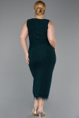 Emerald Green Midi Plus Size Evening Dress ABK2338