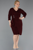 Midi Burgundy Plus Size Cocktail Dress ABK2595