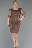 Midi Copper Beaded Plus Size Cocktail Dress ABK2580