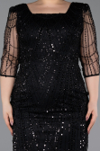 Midi Black Beaded Plus Size Cocktail Dress ABK2580
