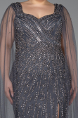 Anthracite Long Stony Plus Size Evening Gown ABU5752