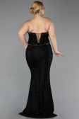 Long Black Dantelle Plus Size Evening Gown ABU5994