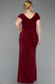 Long Burgundy Plus Size Evening Gown ABU5900