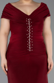 Long Burgundy Plus Size Evening Gown ABU5900