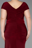Long Burgundy Plus Size Evening Gown ABU5900