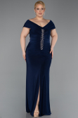 Long Navy Blue Plus Size Evening Gown ABU5900