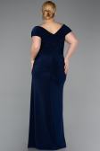 Long Navy Blue Plus Size Evening Gown ABU5900