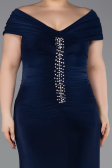 Long Navy Blue Plus Size Evening Gown ABU5900