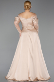 Gold Long Satin Formal Plus Size Dress ABU5261