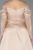 Gold Long Satin Formal Plus Size Dress ABU5261