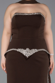 Long Brown Plus Size Evening Dress ABU6015