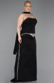 Long Black Plus Size Evening Dress ABU6015