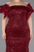 Long Burgundy Beaded Formal Plus Size Dress ABU5948