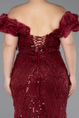 Long Burgundy Beaded Formal Plus Size Dress ABU5948