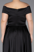 Long Black Satin Plus Size Evening Dress ABU2355