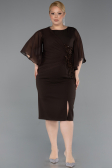 Midi Brown Plus Size Cocktail Dress ABK2599