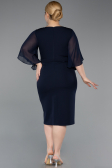 Midi Navy Blue Plus Size Cocktail Dress ABK2599