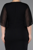 Midi Black Plus Size Cocktail Dress ABK2599