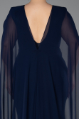 Long Navy Blue Plus Size Evening Dress ABU5955