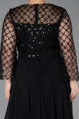 Black Long Chiffon Plus Size Evening Gown ABU5875