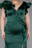 Emerald Green Long Satin Plus Size Evening Dress ABU5877