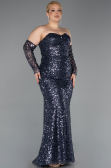 Long Anthracite Scaly Plus Size Evening Gown ABU5928