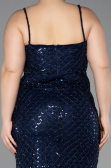 Long Navy Blue Scaly Formal Plus Size Dress ABU6021
