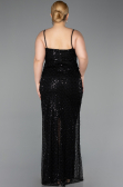 Long Black Scaly Formal Plus Size Dress ABU6021