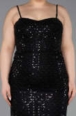 Long Black Scaly Formal Plus Size Dress ABU6021