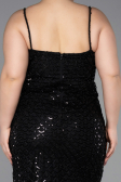 Long Black Scaly Formal Plus Size Dress ABU6021