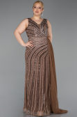 Long Copper Stony Plus Size Evening Dress ABU6024