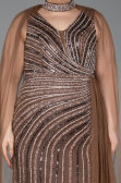 Long Copper Stony Plus Size Evening Dress ABU6024