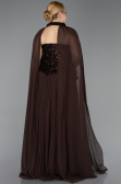 Long Brown Chiffon Plus Size Evening Gown ABU5940