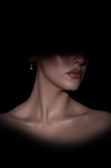 Black-Gold Earring DF1040