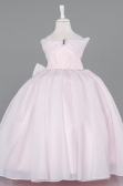 Long Powder Color Satin Kid Wedding Dress ABG175