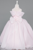 Long Powder Color Satin Kid Wedding Dress ABG175