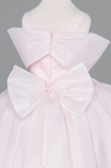 Long Powder Color Satin Kid Wedding Dress ABG175