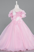 Long Powder Color Satin Kid Wedding Dress ABG182