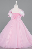 Long Powder Color Satin Kid Wedding Dress ABG182