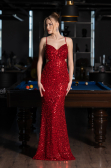 Long Red Prom Gown ABU5980