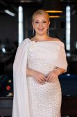 Long White Beaded Plus Size Evening Dress ABU5819