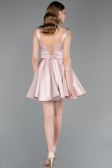 Short Powder Color Satin Cocktail Dress ABK2606